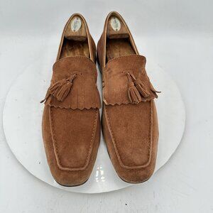 Balmain Men Size 44 US 11 Brown Suede Tassel Slip On Loafer Dress Shoe